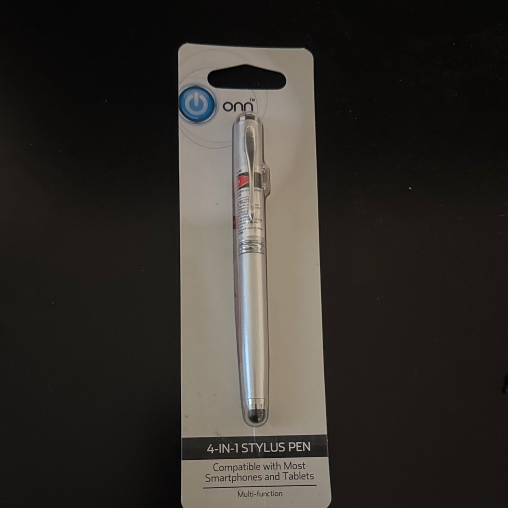 Onn Silver 4-in-1 Stylus Pen